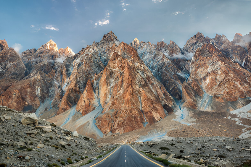 Passu Cones in Northern Pakistan, Hunza Valley, captured in August 2019