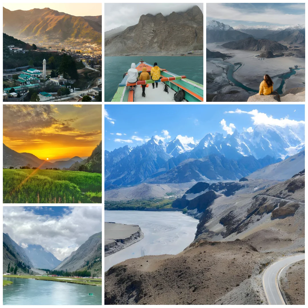 Swat vs Hunza comparison for first-time travelers with green Swat Valley and dramatic Hunza mountains